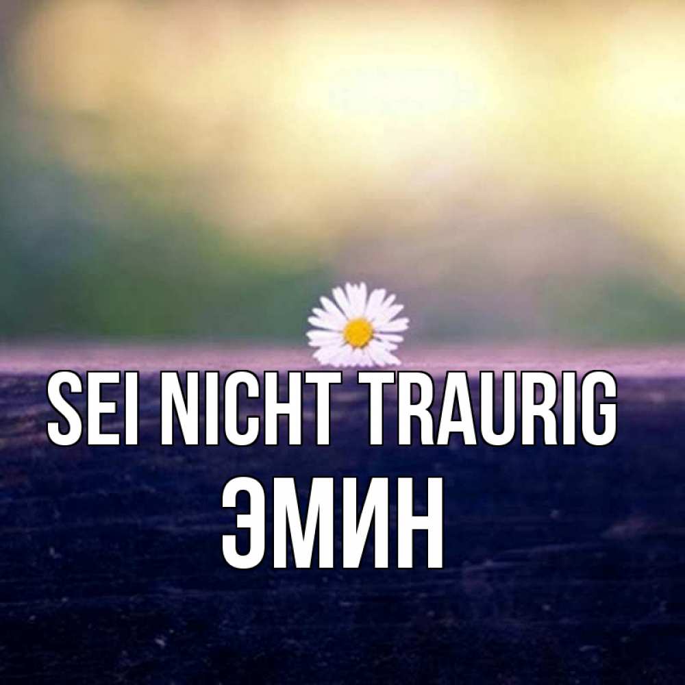 Открытка на каждый день с именем, Эмин Sei nicht traurig красота Прикольная открытка с пожеланием онлайн скачать бесплатно 