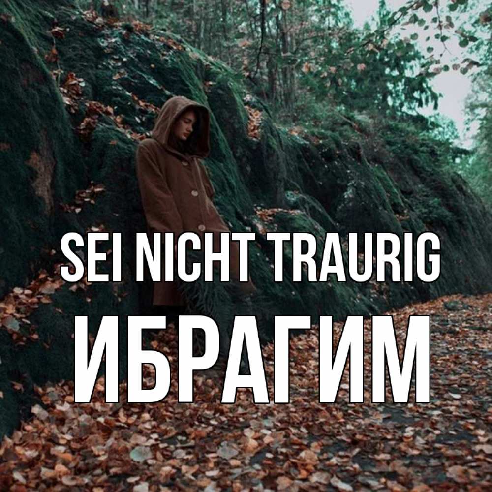 Открытка на каждый день с именем, Ибрагим Sei nicht traurig осенний лес Прикольная открытка с пожеланием онлайн скачать бесплатно 