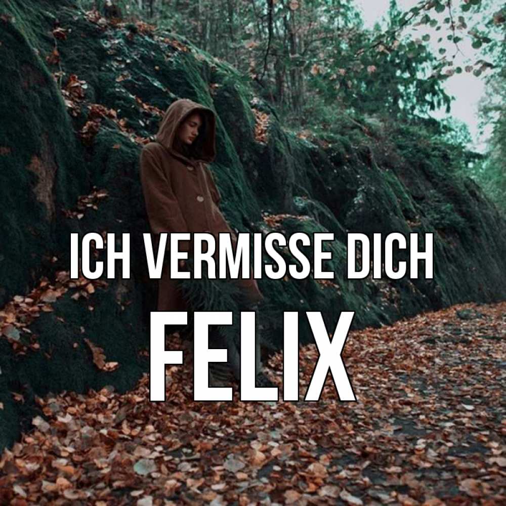 Открытка на каждый день с именем, Felix Ich vermisse dich скука 1 Прикольная открытка с пожеланием онлайн скачать бесплатно 