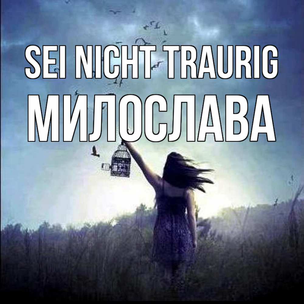 Открытка на каждый день с именем, Милослава Sei nicht traurig на волю Прикольная открытка с пожеланием онлайн скачать бесплатно 