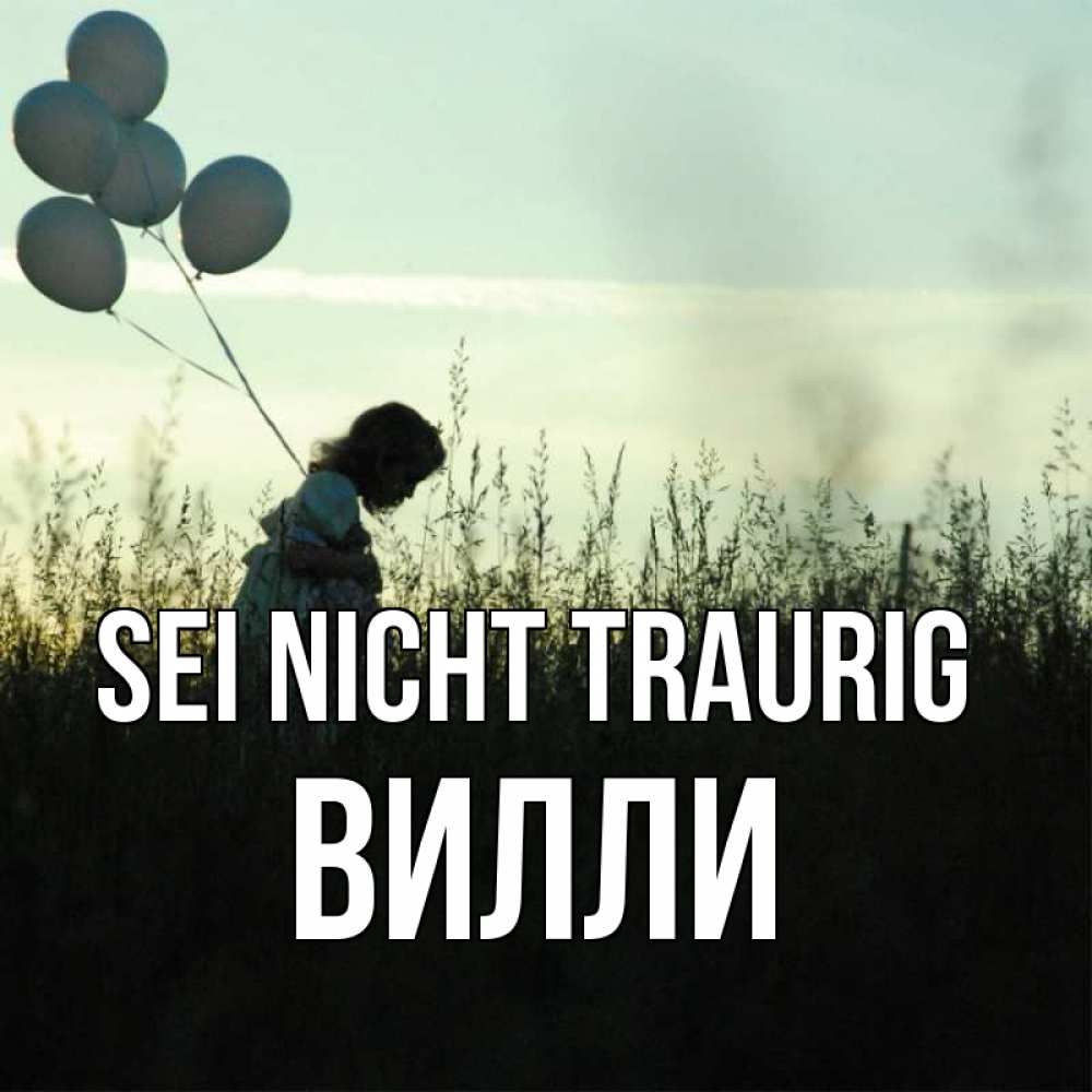Открытка на каждый день с именем, Вилли Sei nicht traurig ребенок Прикольная открытка с пожеланием онлайн скачать бесплатно 