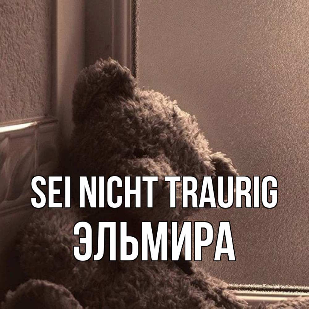Открытка на каждый день с именем, Эльмира Sei nicht traurig стекол рефленое Прикольная открытка с пожеланием онлайн скачать бесплатно 