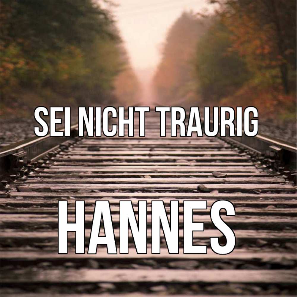 Открытка на каждый день с именем, Hannes Sei nicht traurig лес и железная дорога Прикольная открытка с пожеланием онлайн скачать бесплатно 