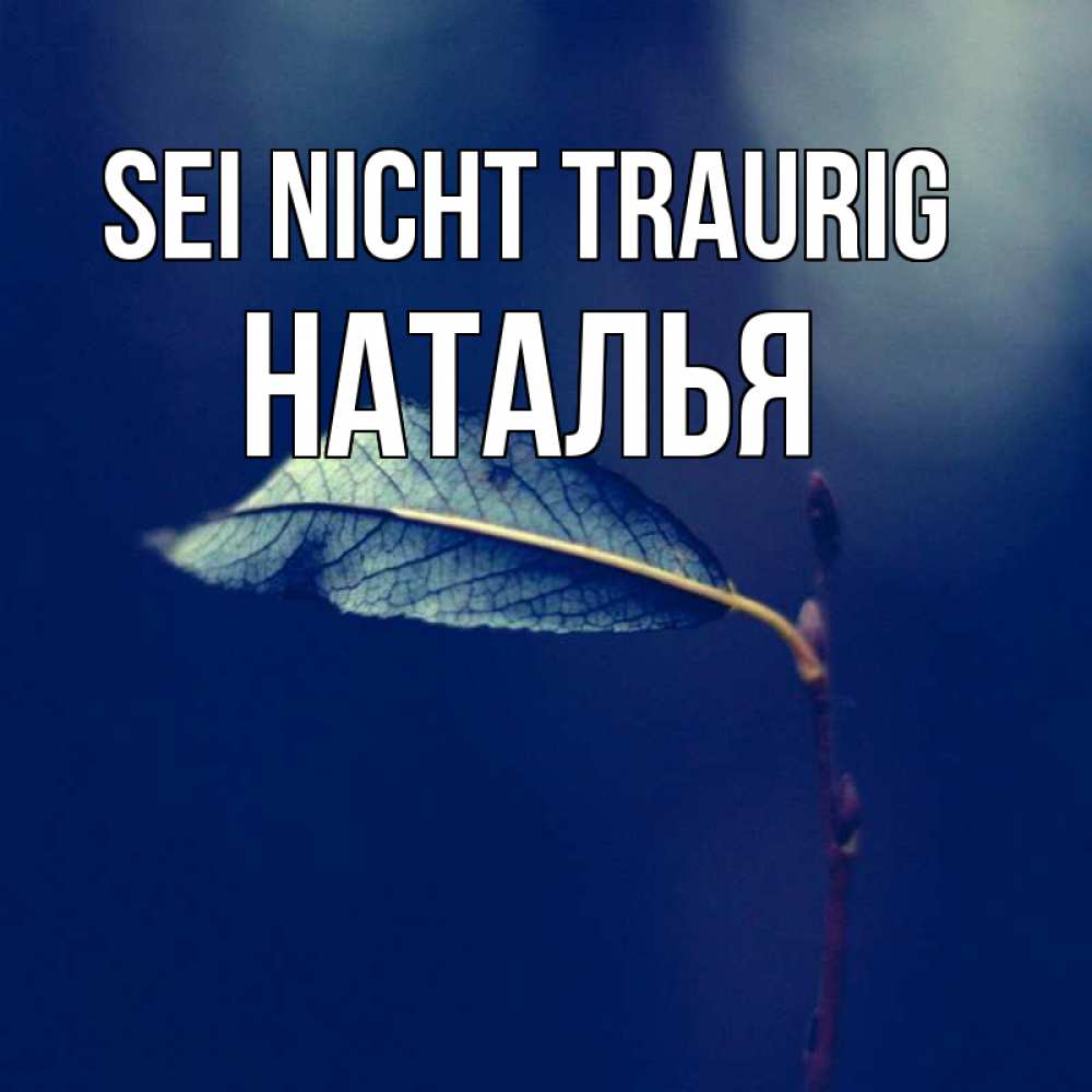 Открытка на каждый день с именем, Наталья Sei nicht traurig растение Прикольная открытка с пожеланием онлайн скачать бесплатно 