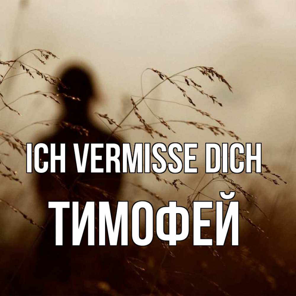 Открытка на каждый день с именем, Тимофей Ich vermisse dich силуэт девушки Прикольная открытка с пожеланием онлайн скачать бесплатно 