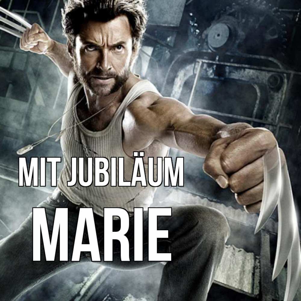 Открытка на каждый день с именем, Marie Mit Jubiläum супергерой в ярости Прикольная открытка с пожеланием онлайн скачать бесплатно 