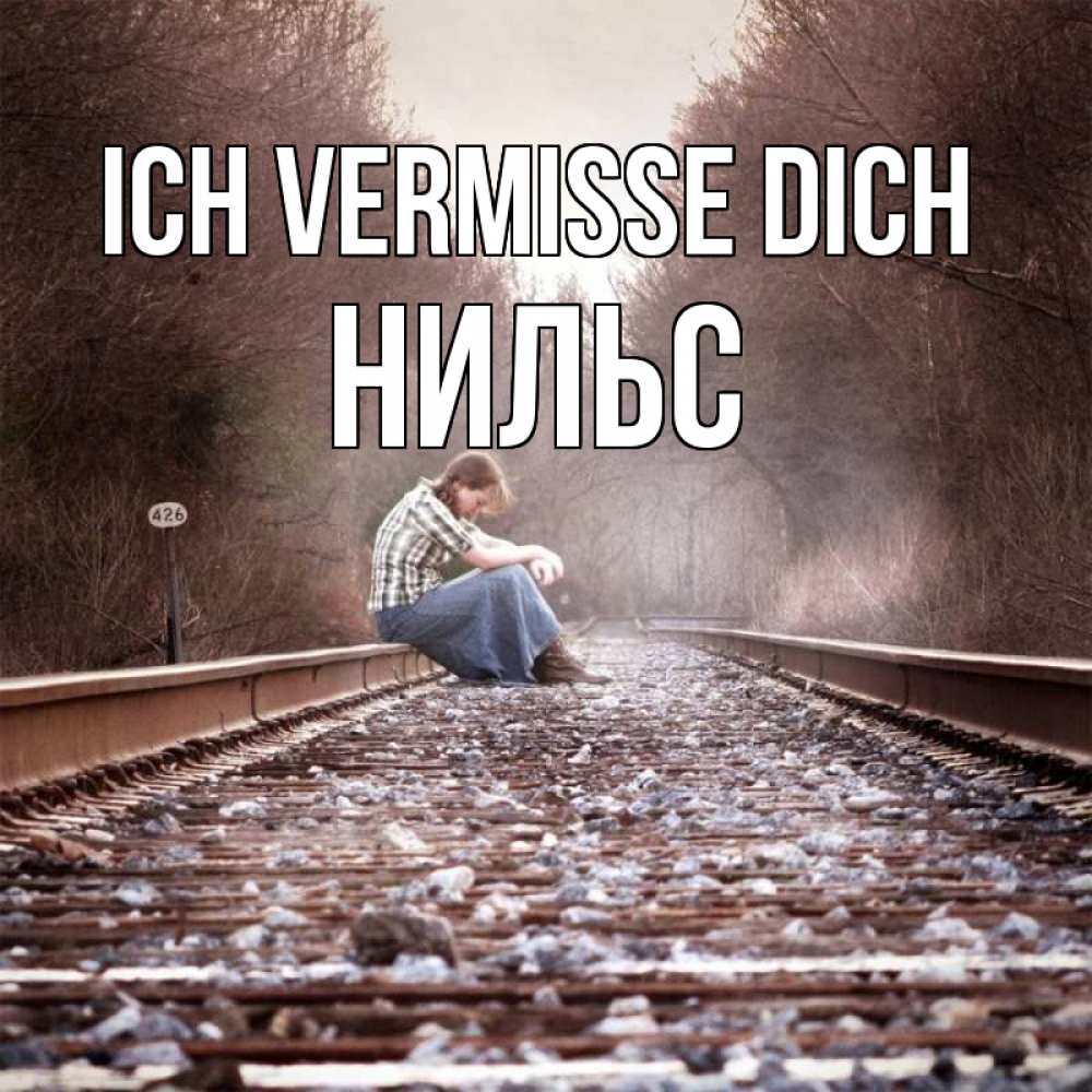 Открытка на каждый день с именем, Нильс Ich vermisse dich скучаю Прикольная открытка с пожеланием онлайн скачать бесплатно 