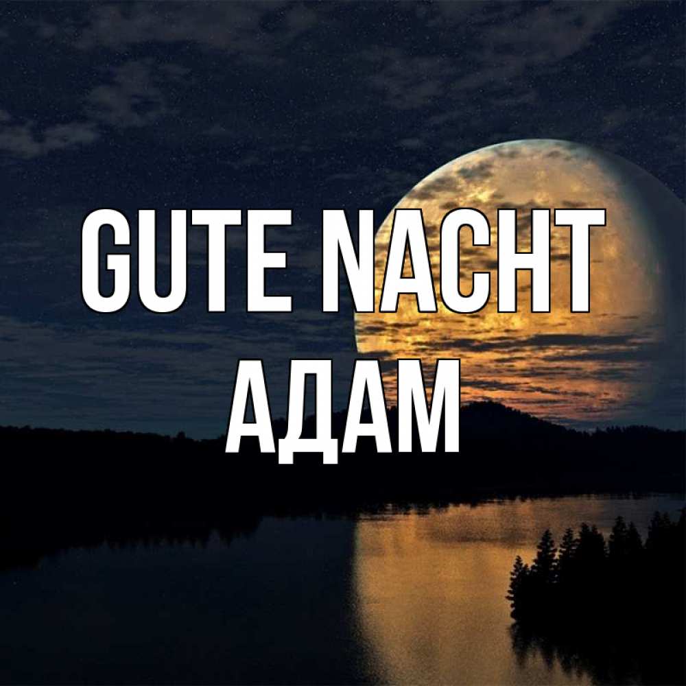 Открытка на каждый день с именем, Адам Gute Nacht речка Прикольная открытка с пожеланием онлайн скачать бесплатно 