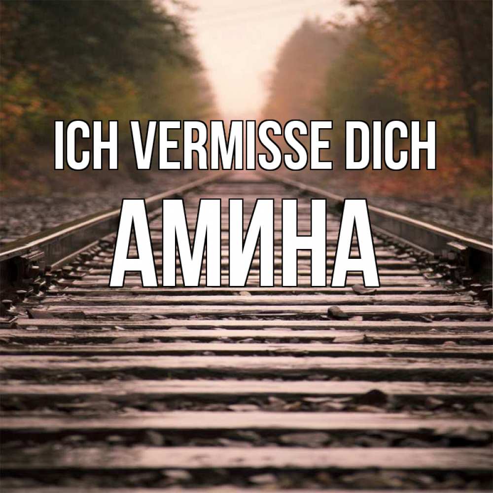 Открытка на каждый день с именем, Амина Ich vermisse dich приезжай Прикольная открытка с пожеланием онлайн скачать бесплатно 