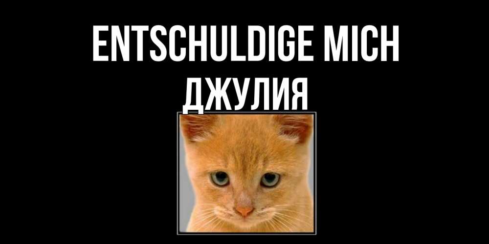 Открытка на каждый день с именем, Джулия Entschuldige mich рыжий грустный кот просит прощения Прикольная открытка с пожеланием онлайн скачать бесплатно 