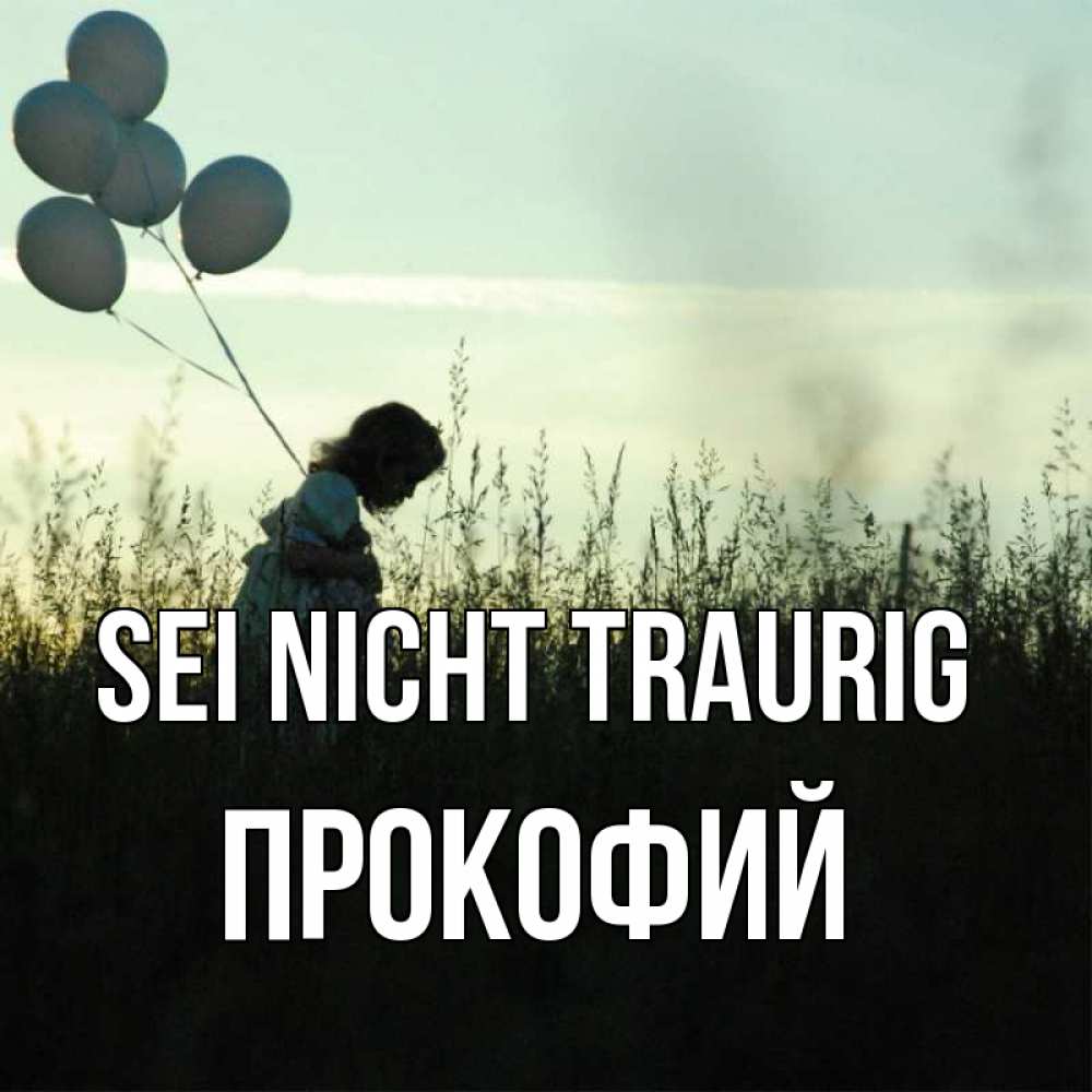 Открытка на каждый день с именем, Прокофий Sei nicht traurig ребенок Прикольная открытка с пожеланием онлайн скачать бесплатно 