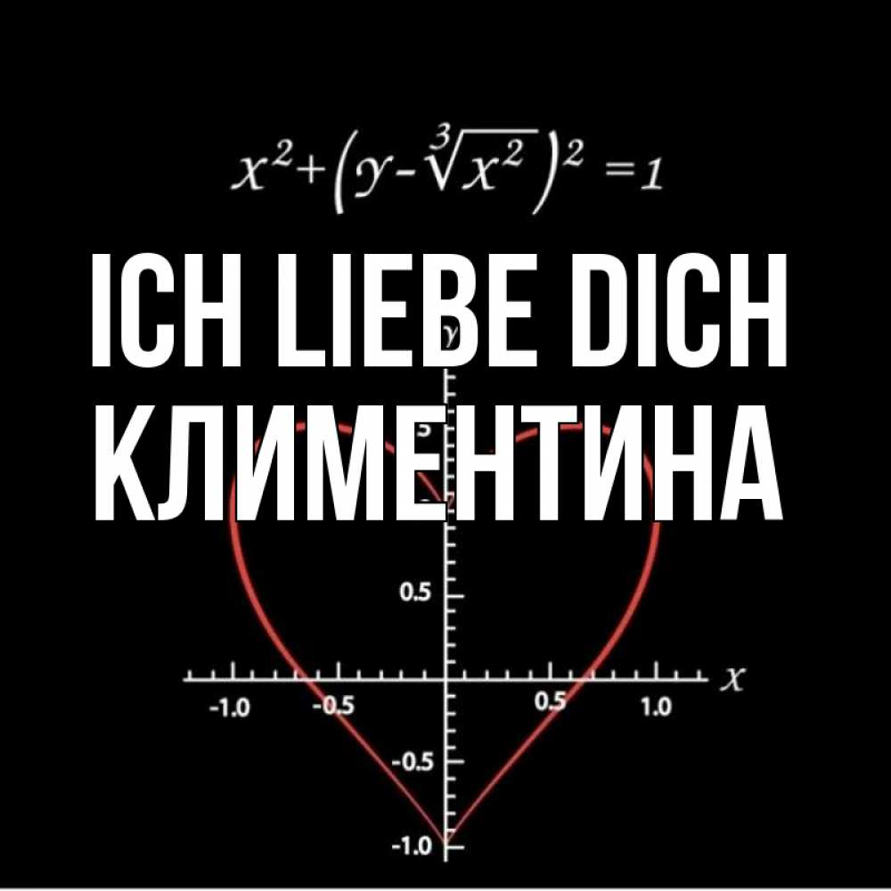 Открытка на каждый день с именем, Климентина Ich liebe dich сердечная формула Прикольная открытка с пожеланием онлайн скачать бесплатно 