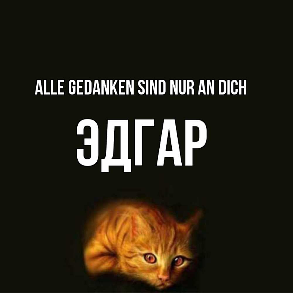 Открытка на каждый день с именем, Эдгар Alle Gedanken sind nur an dich рыжий Прикольная открытка с пожеланием онлайн скачать бесплатно 