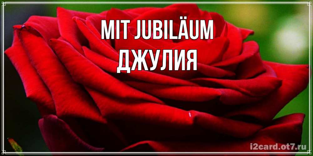 Открытка на каждый день с именем, Джулия Mit Jubiläum розочка очень красивая Прикольная открытка с пожеланием онлайн скачать бесплатно 