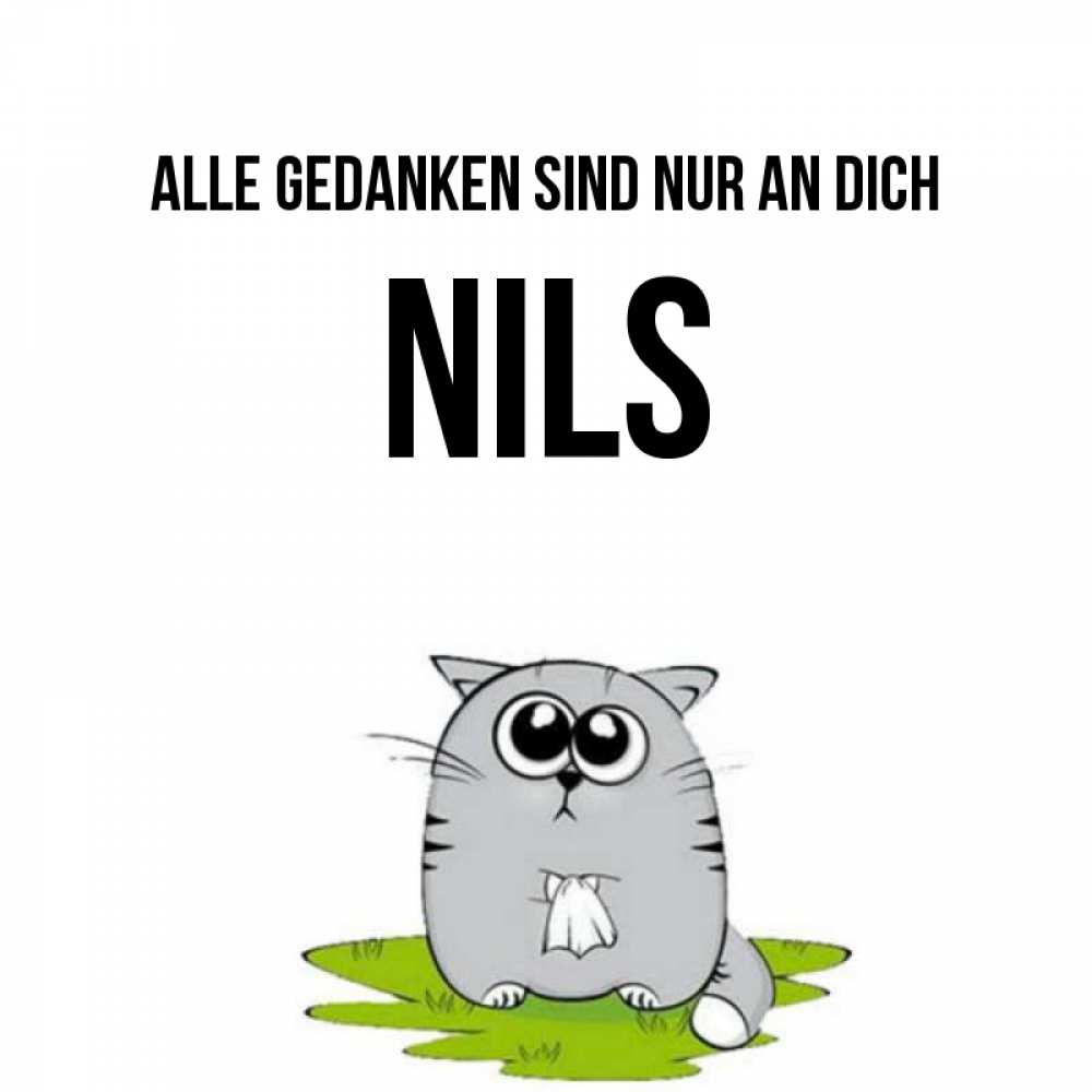 Открытка на каждый день с именем, Nils Alle Gedanken sind nur an dich тоска с платочком Прикольная открытка с пожеланием онлайн скачать бесплатно 