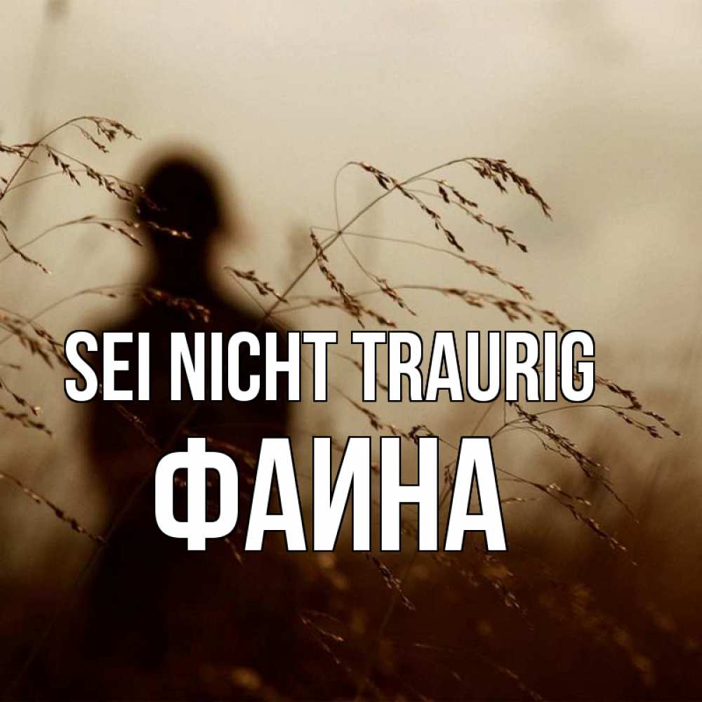 Открытка на каждый день с именем, Фаина Sei nicht traurig грусть Прикольная открытка с пожеланием онлайн скачать бесплатно 