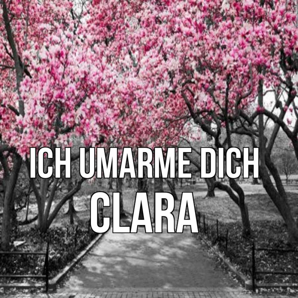 Открытка на каждый день с именем, Clara Ich umarme dich обработанное фото Прикольная открытка с пожеланием онлайн скачать бесплатно 