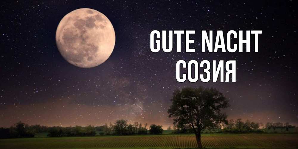 Открытка на каждый день с именем, Созия Gute Nacht ночные открытки с луной Прикольная открытка с пожеланием онлайн скачать бесплатно 