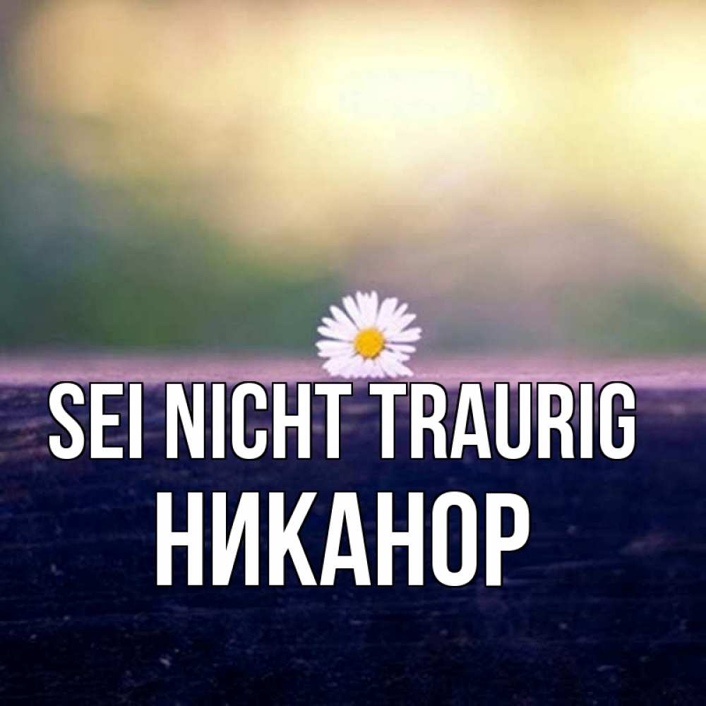 Открытка на каждый день с именем, Никанор Sei nicht traurig красота Прикольная открытка с пожеланием онлайн скачать бесплатно 