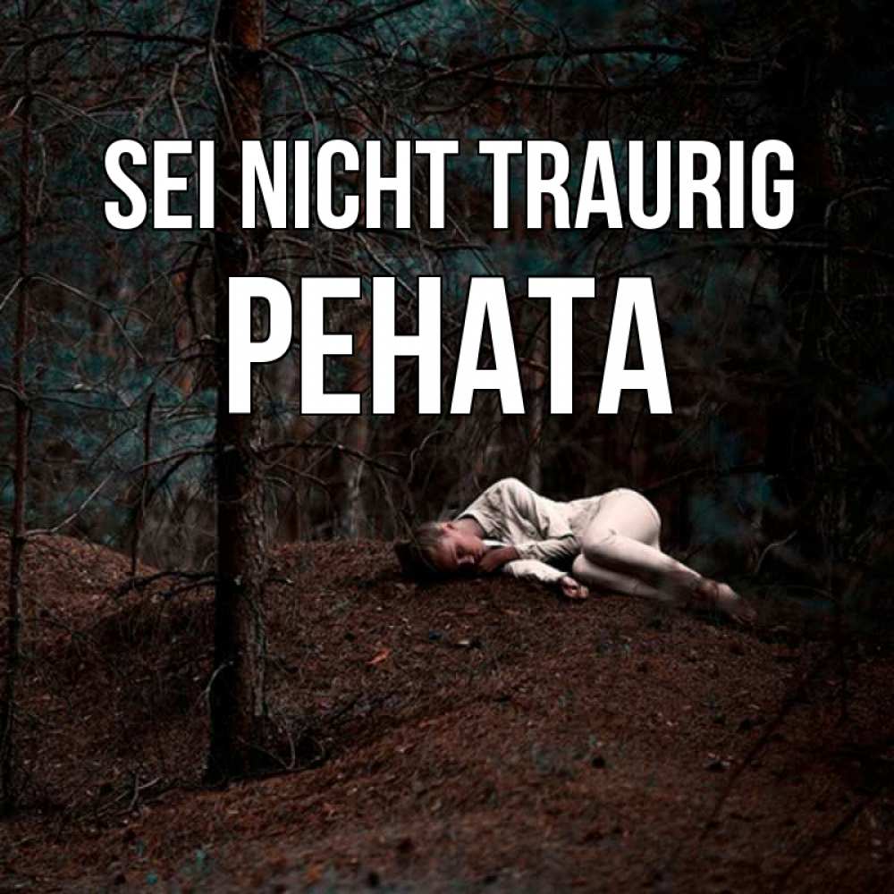 Открытка на каждый день с именем, Рената Sei nicht traurig лес Прикольная открытка с пожеланием онлайн скачать бесплатно 