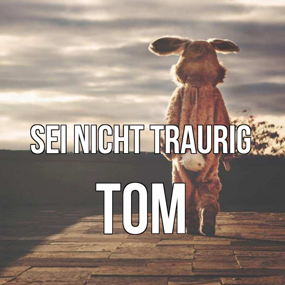 Открытка на каждый день с именем, Tom Sei nicht traurig со спины Прикольная открытка с пожеланием онлайн скачать бесплатно 