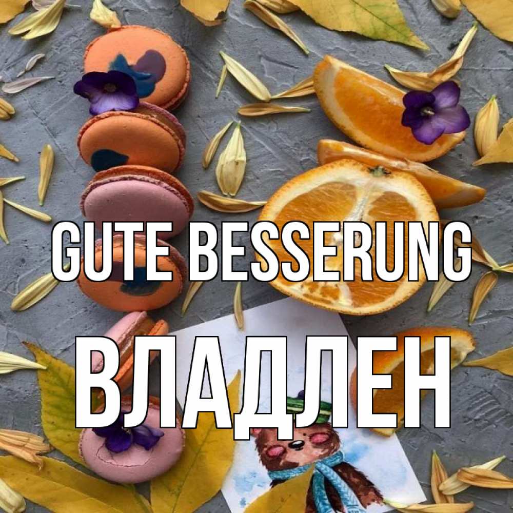 Открытка на каждый день с именем, Владлен Gute Besserung не болейте Прикольная открытка с пожеланием онлайн скачать бесплатно 
