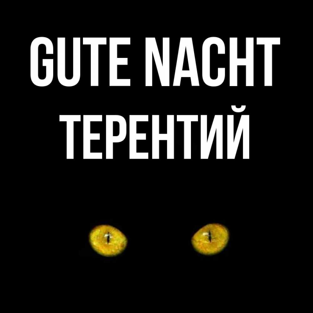 Открытка на каждый день с именем, Терентий Gute Nacht сладких снов бесстрашный мой дружочек Прикольная открытка с пожеланием онлайн скачать бесплатно 