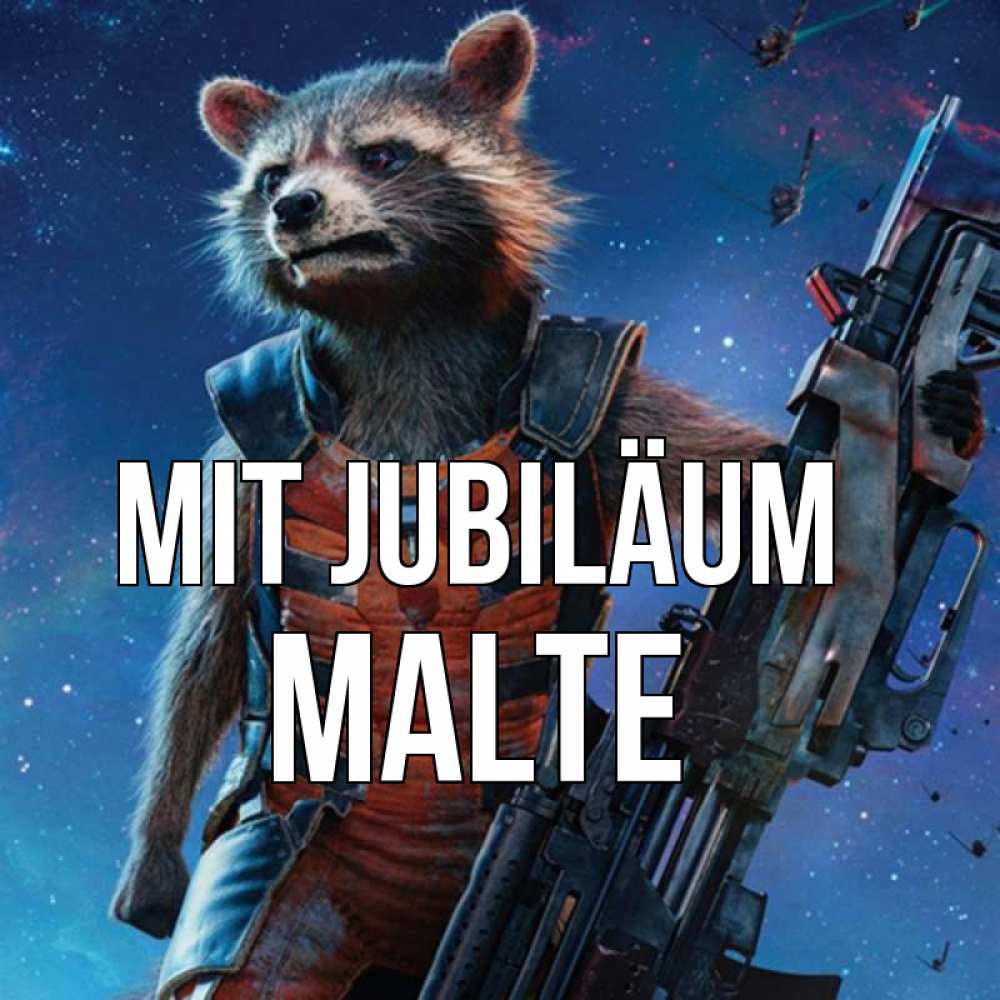 Открытка на каждый день с именем, Malte Mit Jubiläum реактивный Рокета Прикольная открытка с пожеланием онлайн скачать бесплатно 