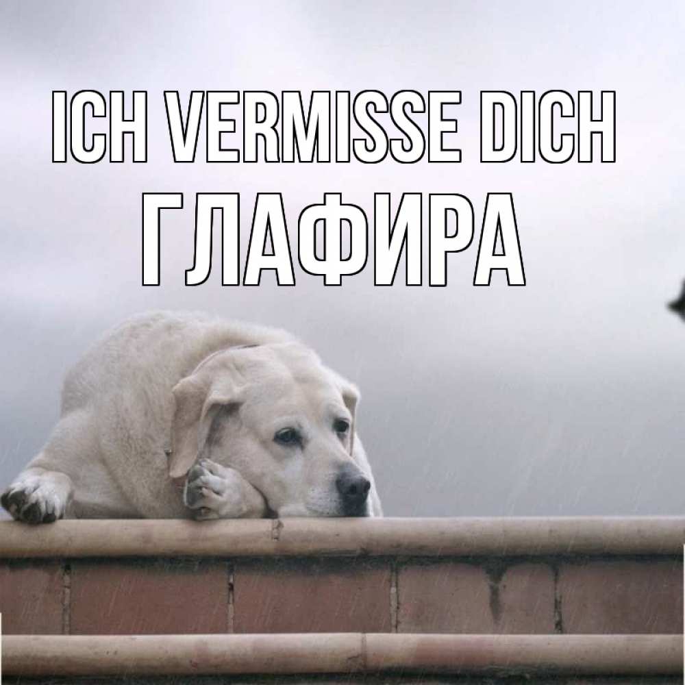 Открытка на каждый день с именем, Глафира Ich vermisse dich ждет Прикольная открытка с пожеланием онлайн скачать бесплатно 