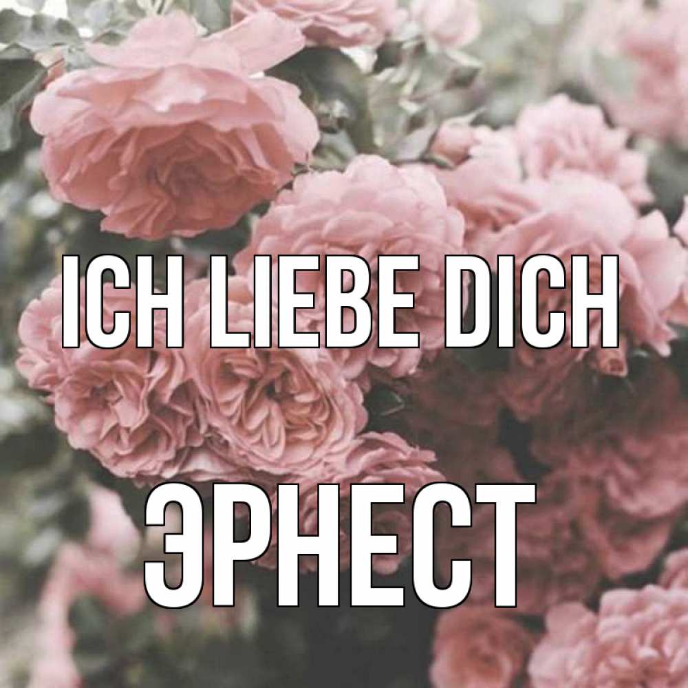 Открытка на каждый день с именем, Эрнест Ich liebe dich розы 3 Прикольная открытка с пожеланием онлайн скачать бесплатно 