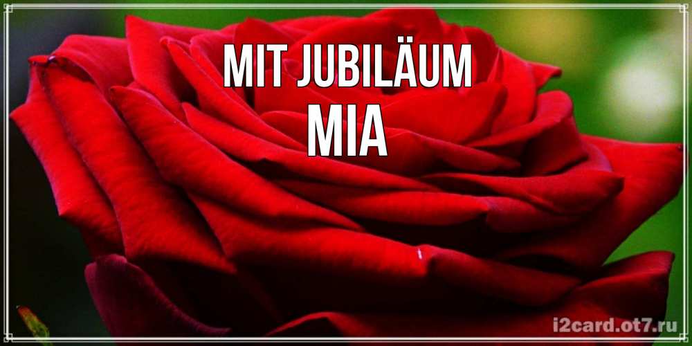 Открытка на каждый день с именем, Mia Mit Jubiläum розочка очень красивая Прикольная открытка с пожеланием онлайн скачать бесплатно 