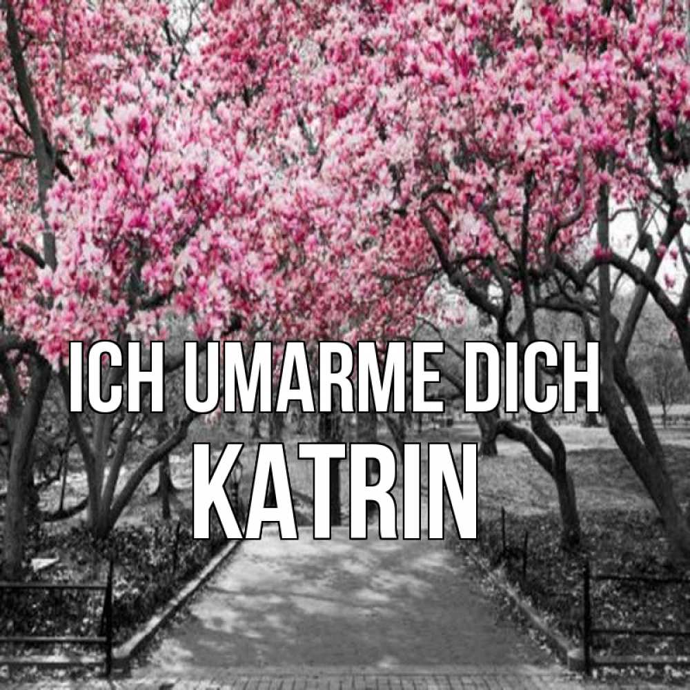 Открытка на каждый день с именем, Katrin Ich umarme dich обработанное фото Прикольная открытка с пожеланием онлайн скачать бесплатно 