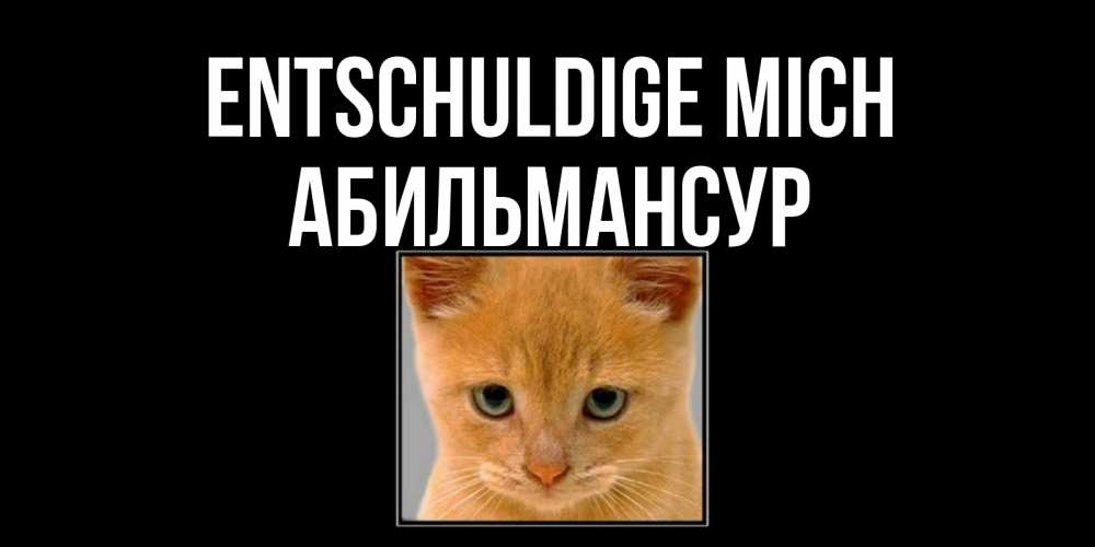 Открытка на каждый день с именем, Абильмансур Entschuldige mich рыжий грустный кот просит прощения Прикольная открытка с пожеланием онлайн скачать бесплатно 
