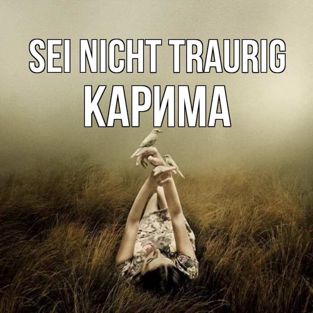 Открытка на каждый день с именем, Карима Sei nicht traurig поле и туман Прикольная открытка с пожеланием онлайн скачать бесплатно 