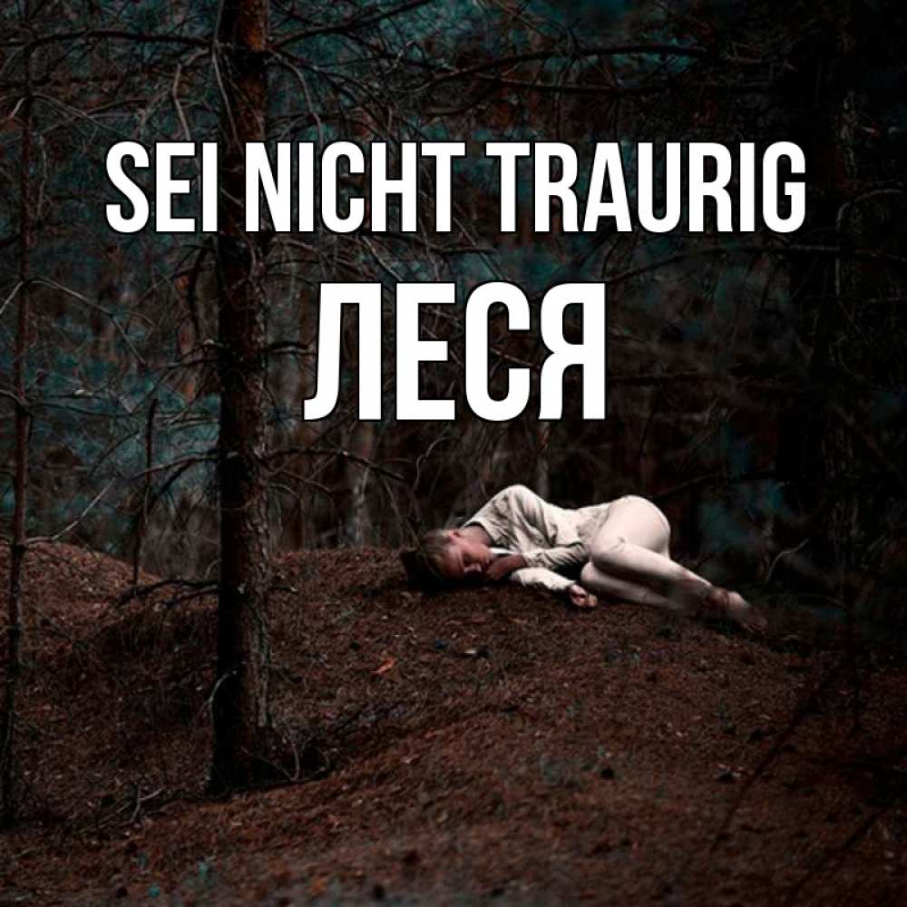 Открытка на каждый день с именем, Леся Sei nicht traurig лес Прикольная открытка с пожеланием онлайн скачать бесплатно 
