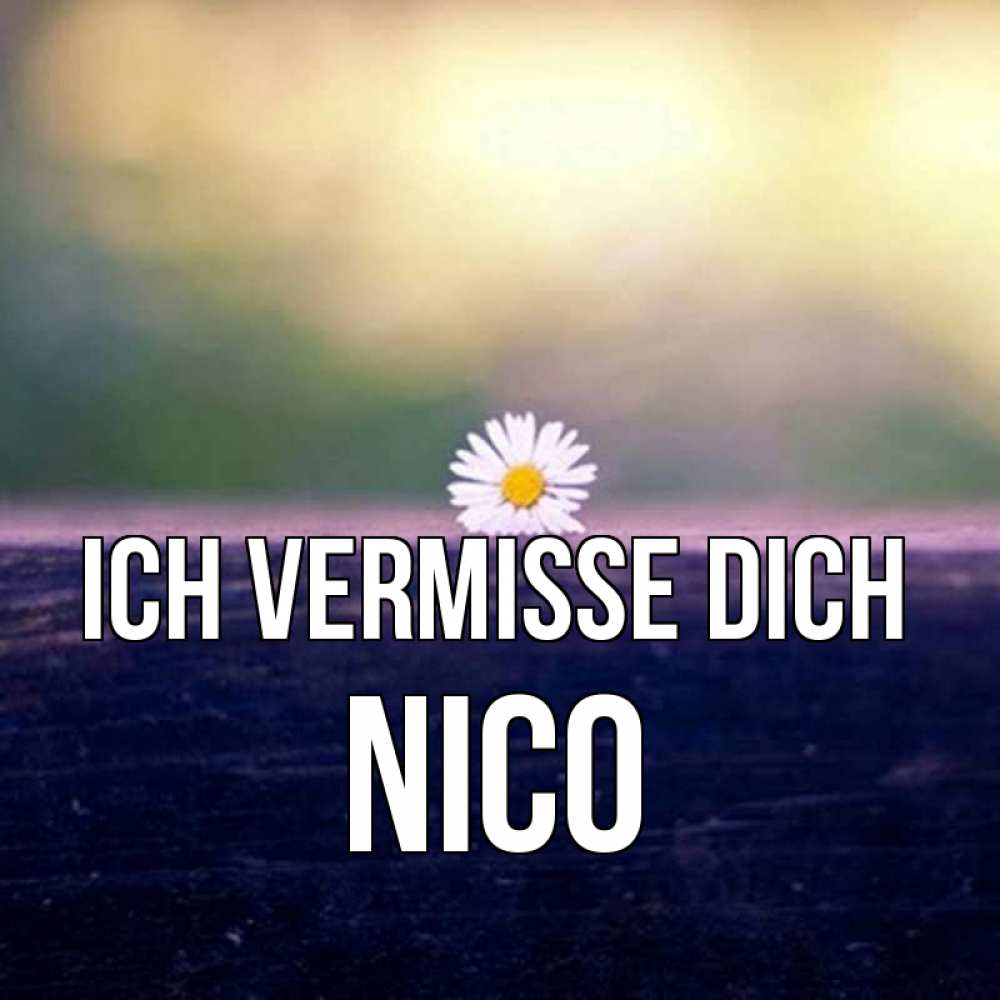 Открытка на каждый день с именем, Nico Ich vermisse dich приходи в гости Прикольная открытка с пожеланием онлайн скачать бесплатно 