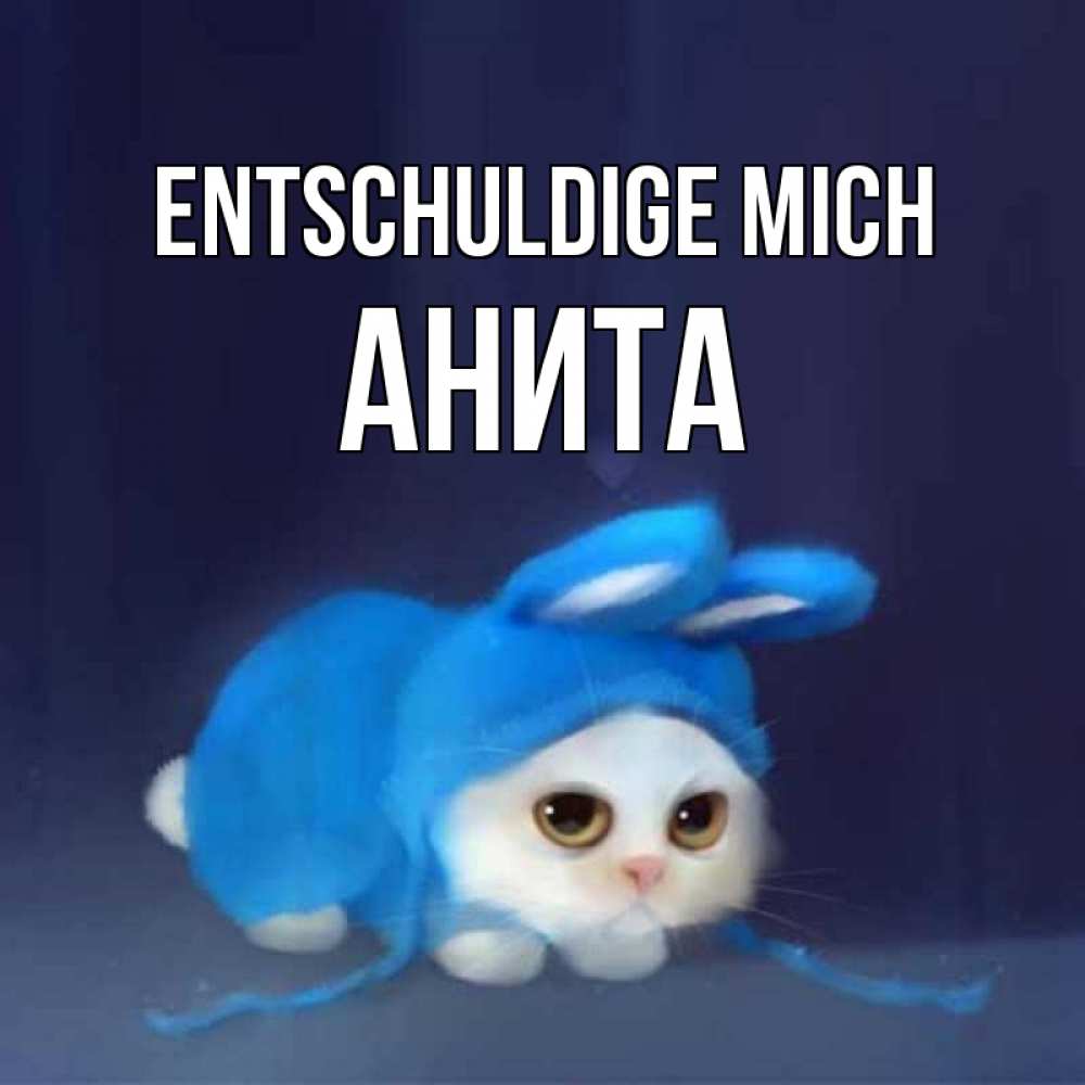 Открытка на каждый день с именем, Анита Entschuldige mich невинный котозай просит прощения Прикольная открытка с пожеланием онлайн скачать бесплатно 