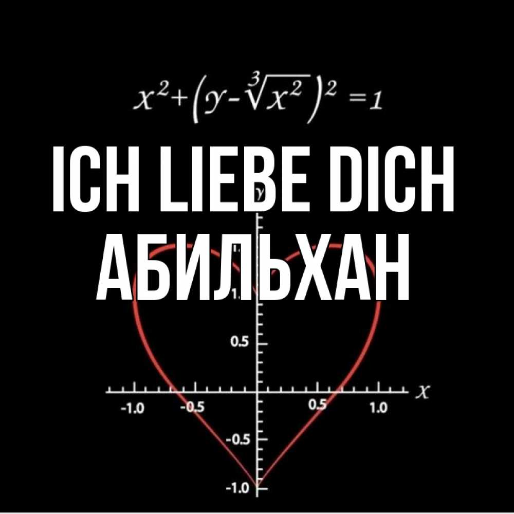 Открытка на каждый день с именем, Абильхан Ich liebe dich сердечная формула Прикольная открытка с пожеланием онлайн скачать бесплатно 