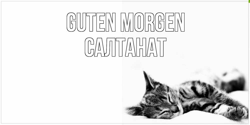 Открытка на каждый день с именем, Салтанат Guten Morgen котуся Прикольная открытка с пожеланием онлайн скачать бесплатно 