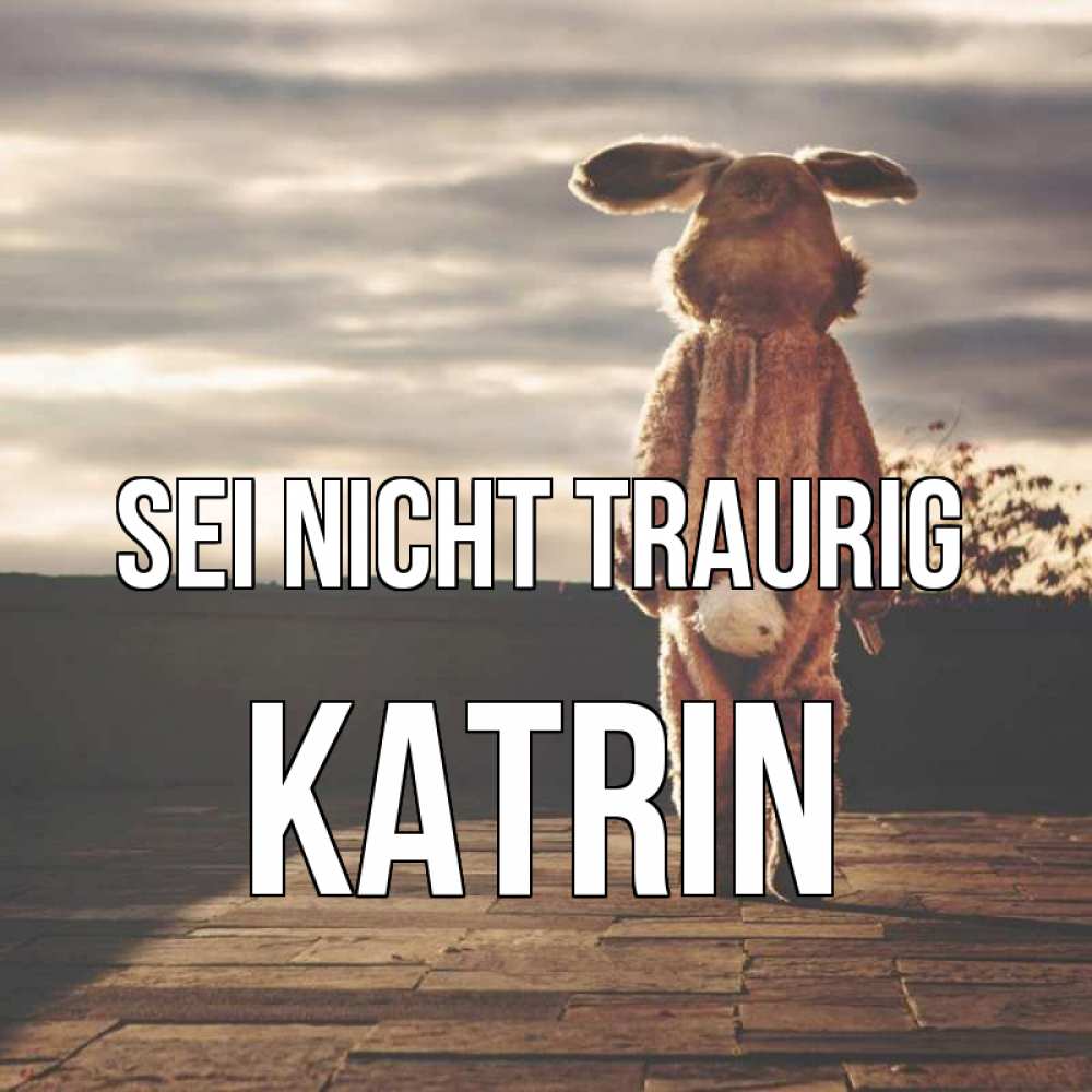 Открытка на каждый день с именем, Katrin Sei nicht traurig со спины Прикольная открытка с пожеланием онлайн скачать бесплатно 