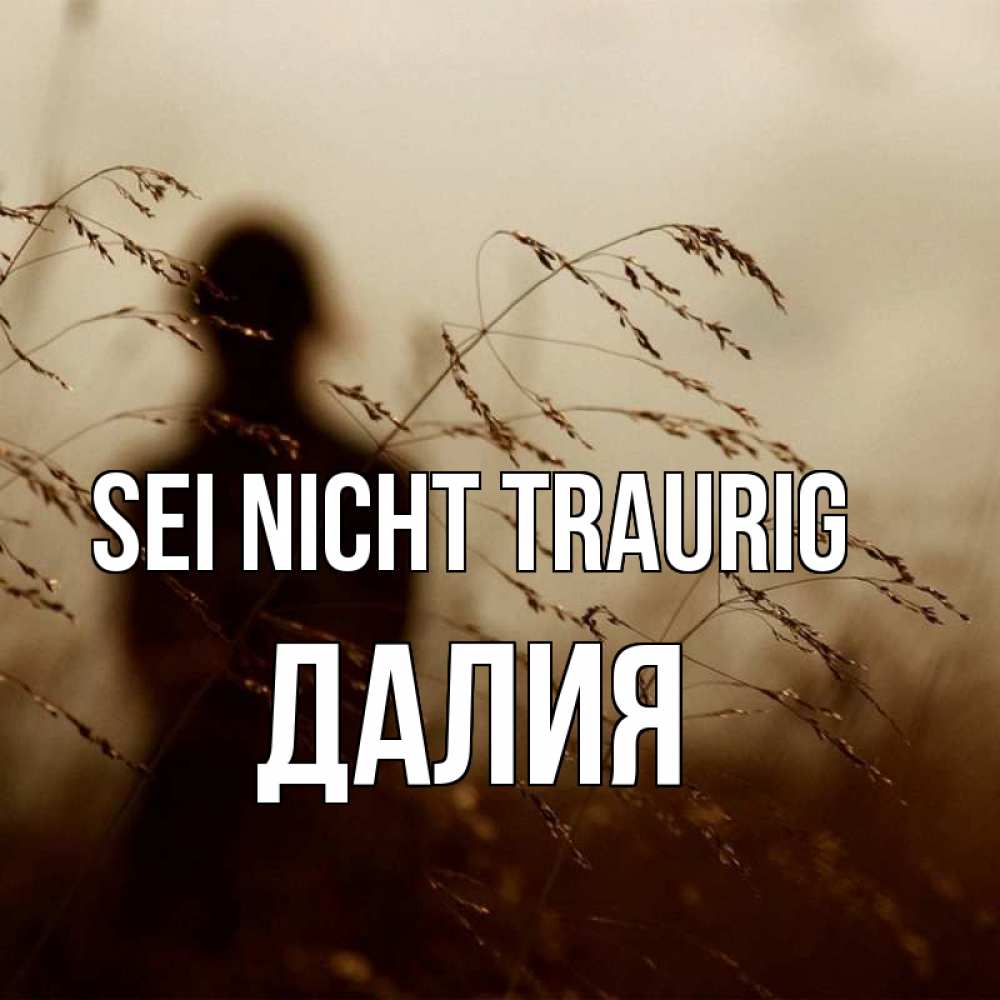 Открытка на каждый день с именем, Далия Sei nicht traurig грусть Прикольная открытка с пожеланием онлайн скачать бесплатно 